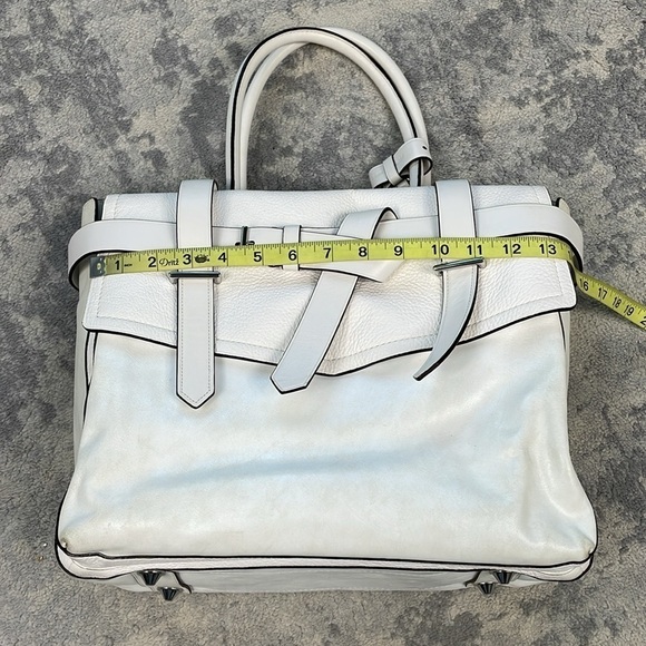 Reed Krakoff Large Boxer Tote Bag Purse White Leather Travel Business - Picture 3 of 16